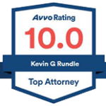 Avvo top attorney badge for Kevin Rundle